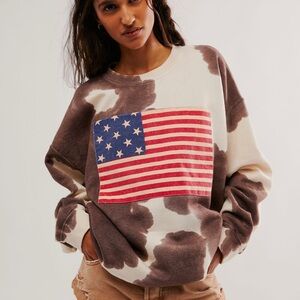 Tricia Fix Hand-dyed Cowboy Usa Crewneck, Small, NWT